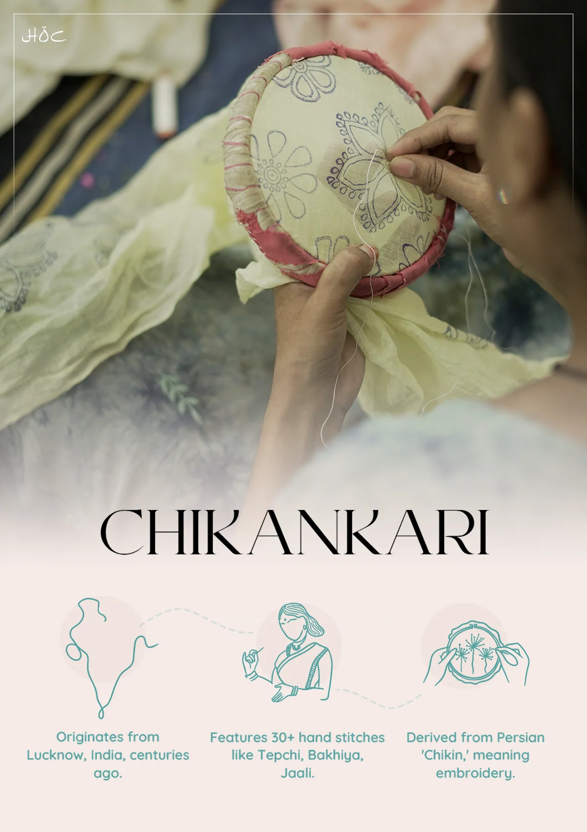 HOC Zarah Chikankari Mulmul Printed Straight Kurta - Image 6
