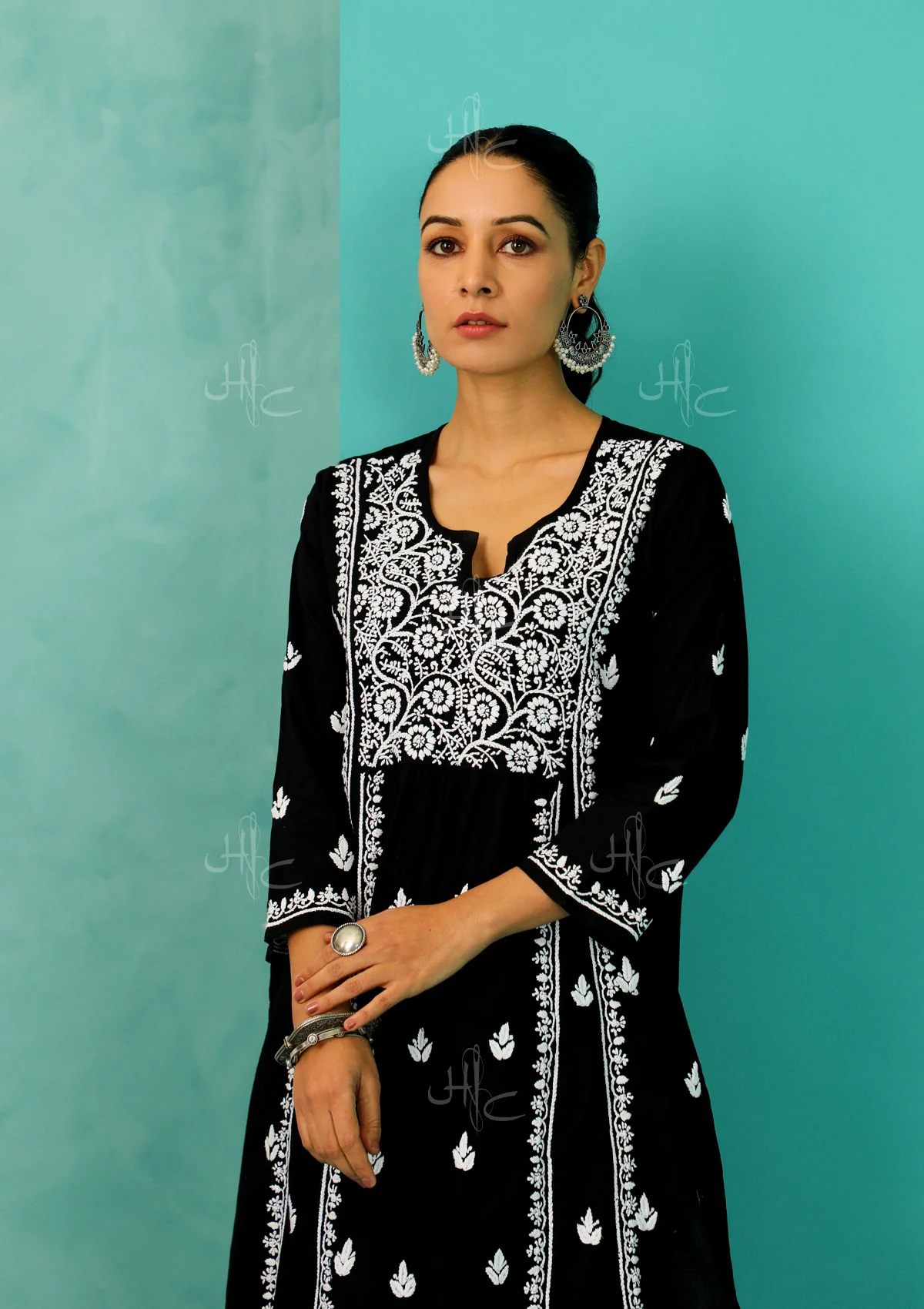Chandni Chikankari Cotton A-line Kurta - Image 4