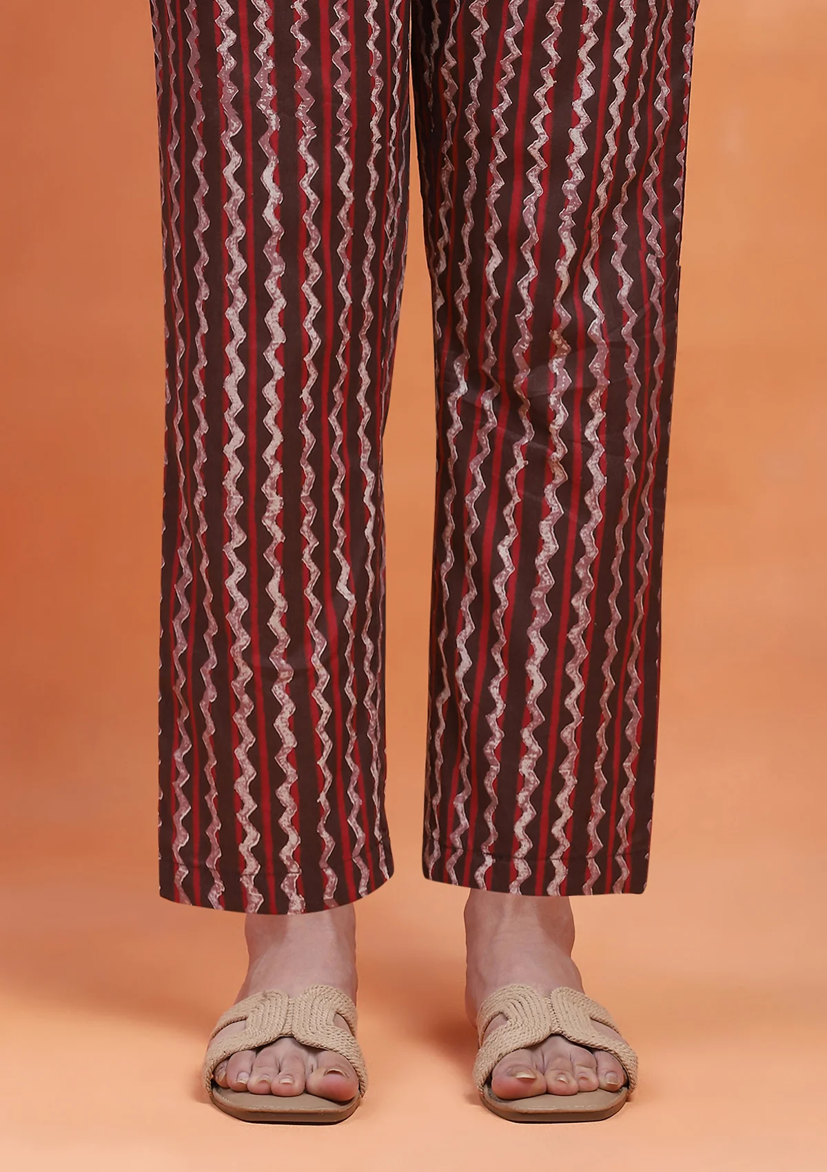HOC Cotton Printed Women's Pant - Brown - Image 3