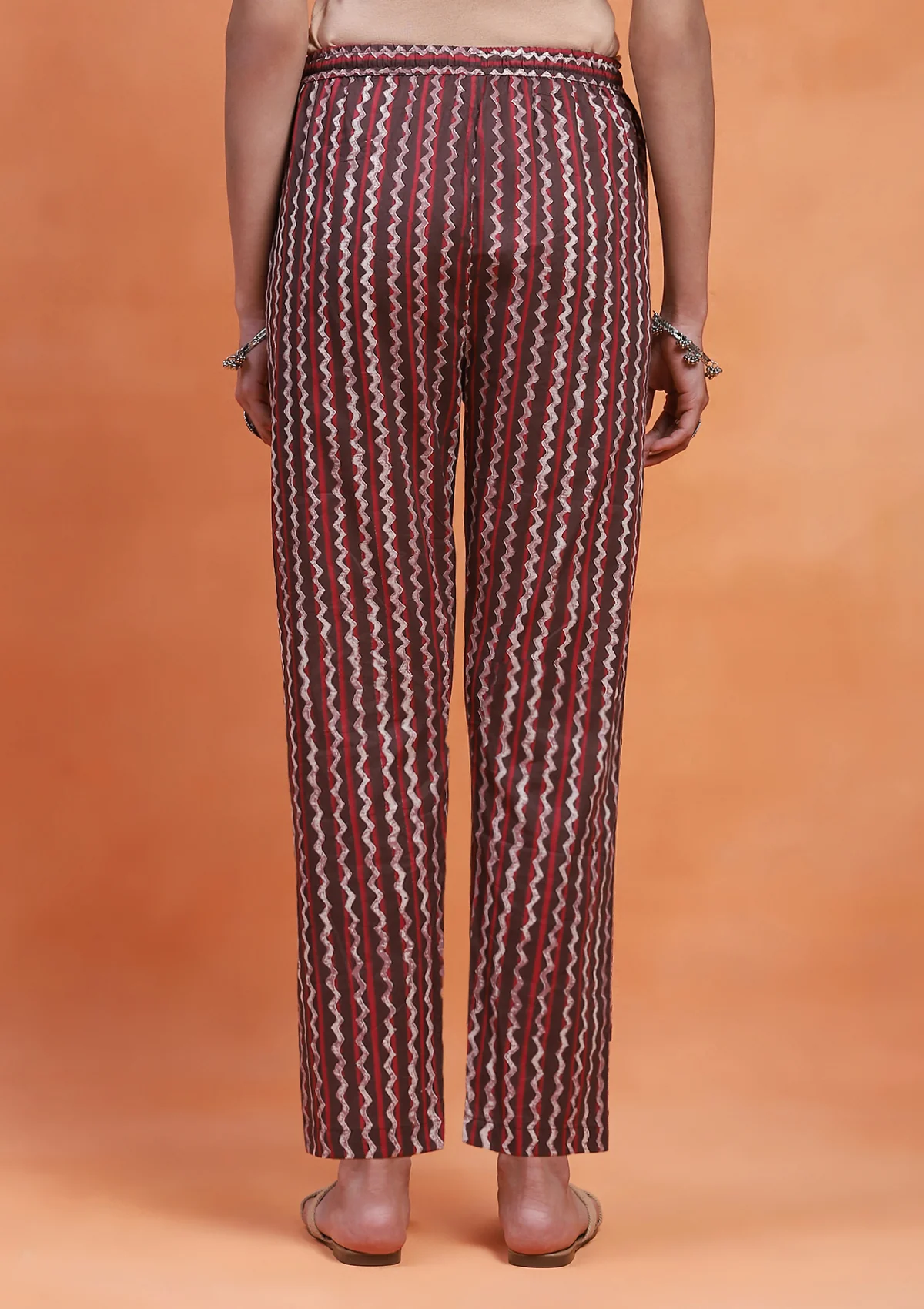 HOC Cotton Printed Women's Pant - Brown - Image 4