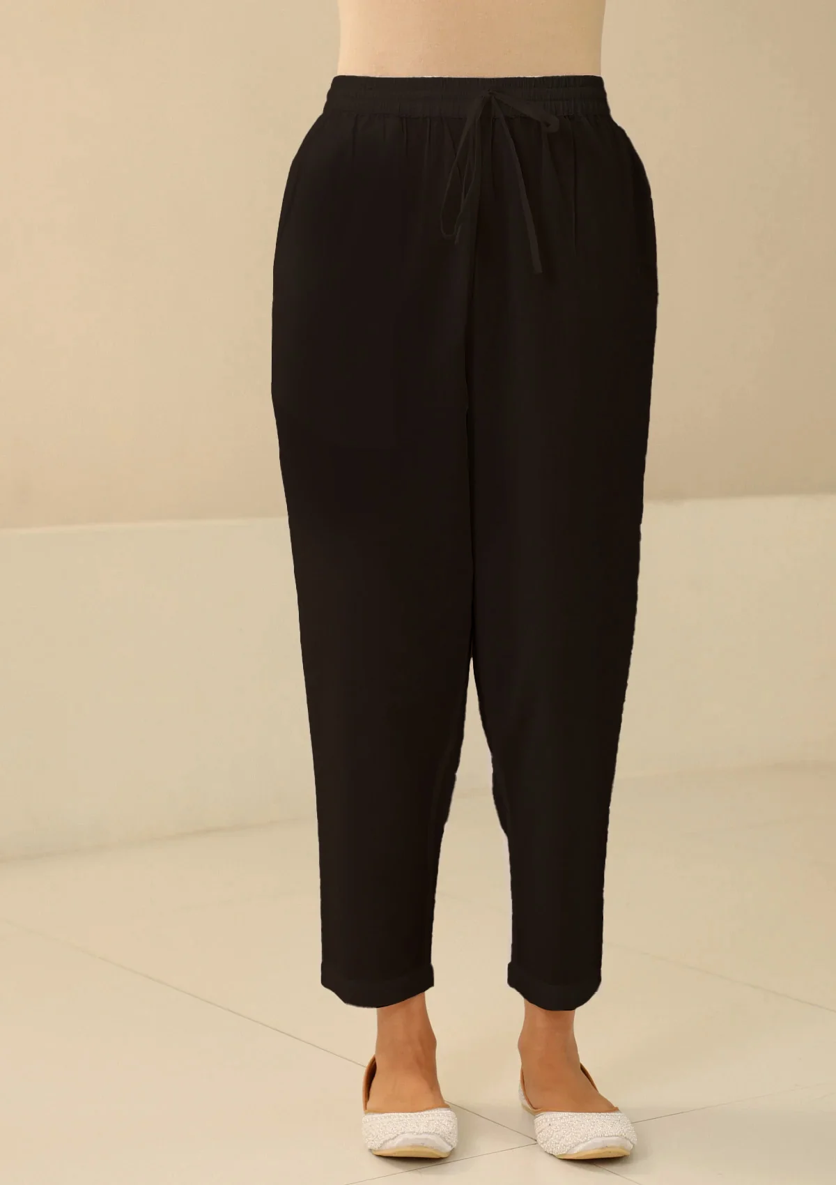 HOC Cotton Solid Women's Pants - Black - Image 3