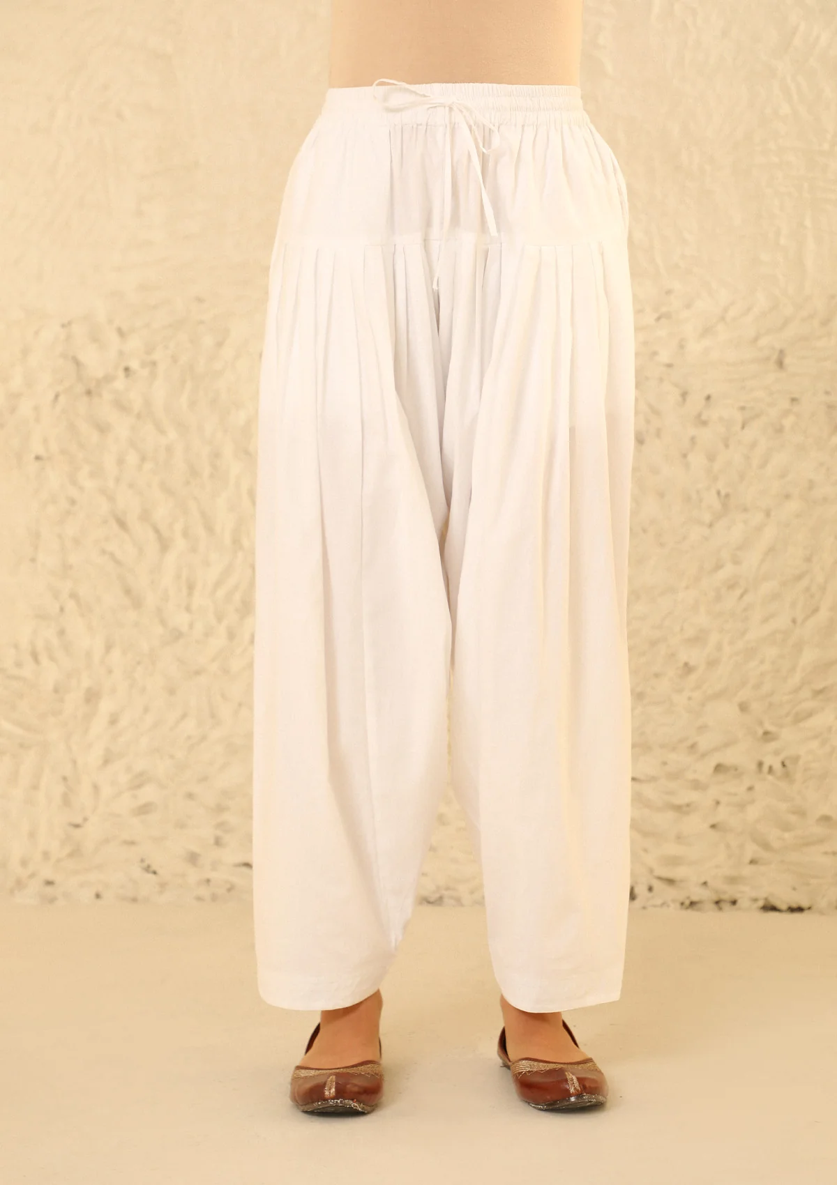 HOC Cotton Women's Solid Salwar - White