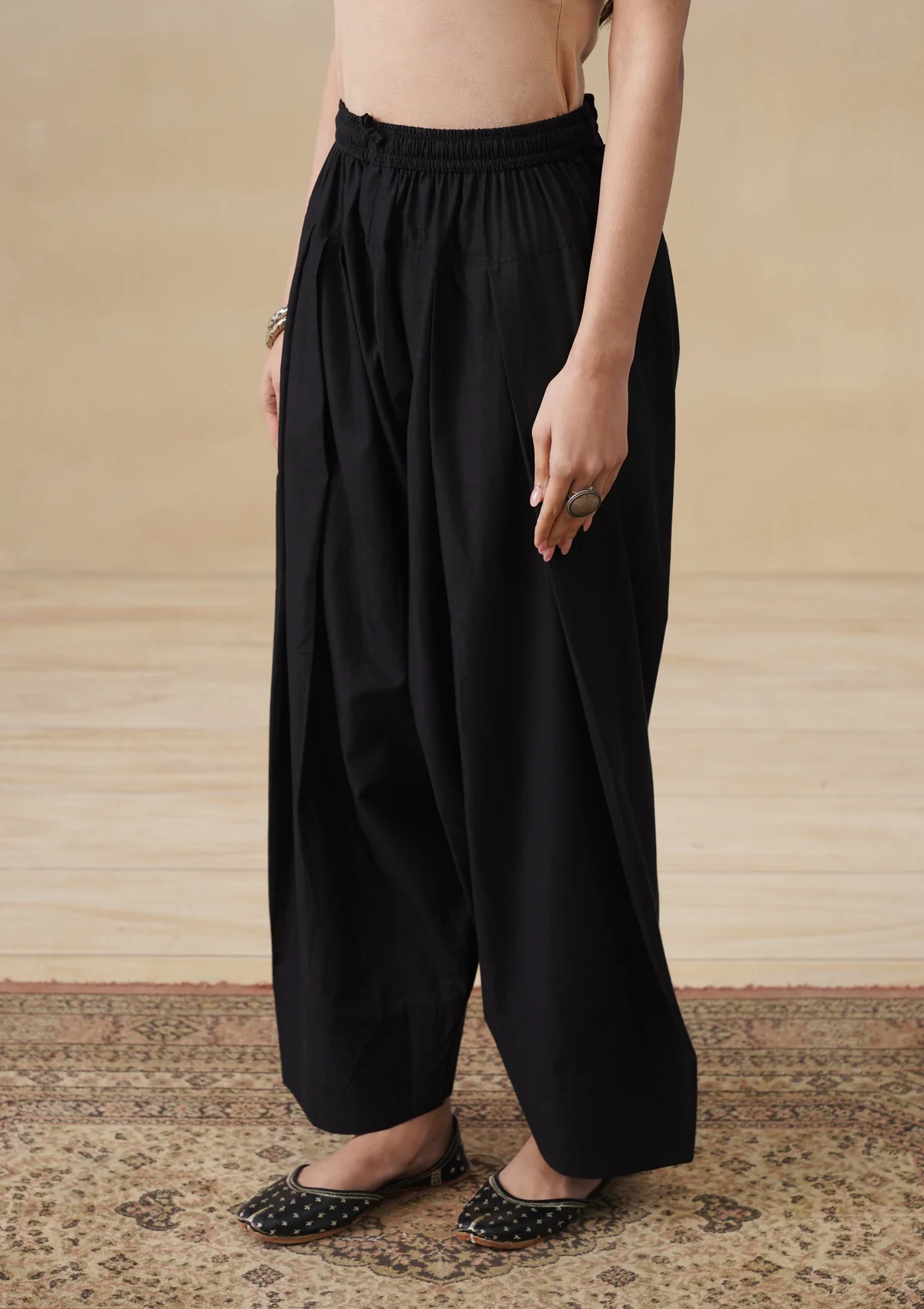 HOC Cotton Solid Women's Farshi Bottom-Black - Image 2