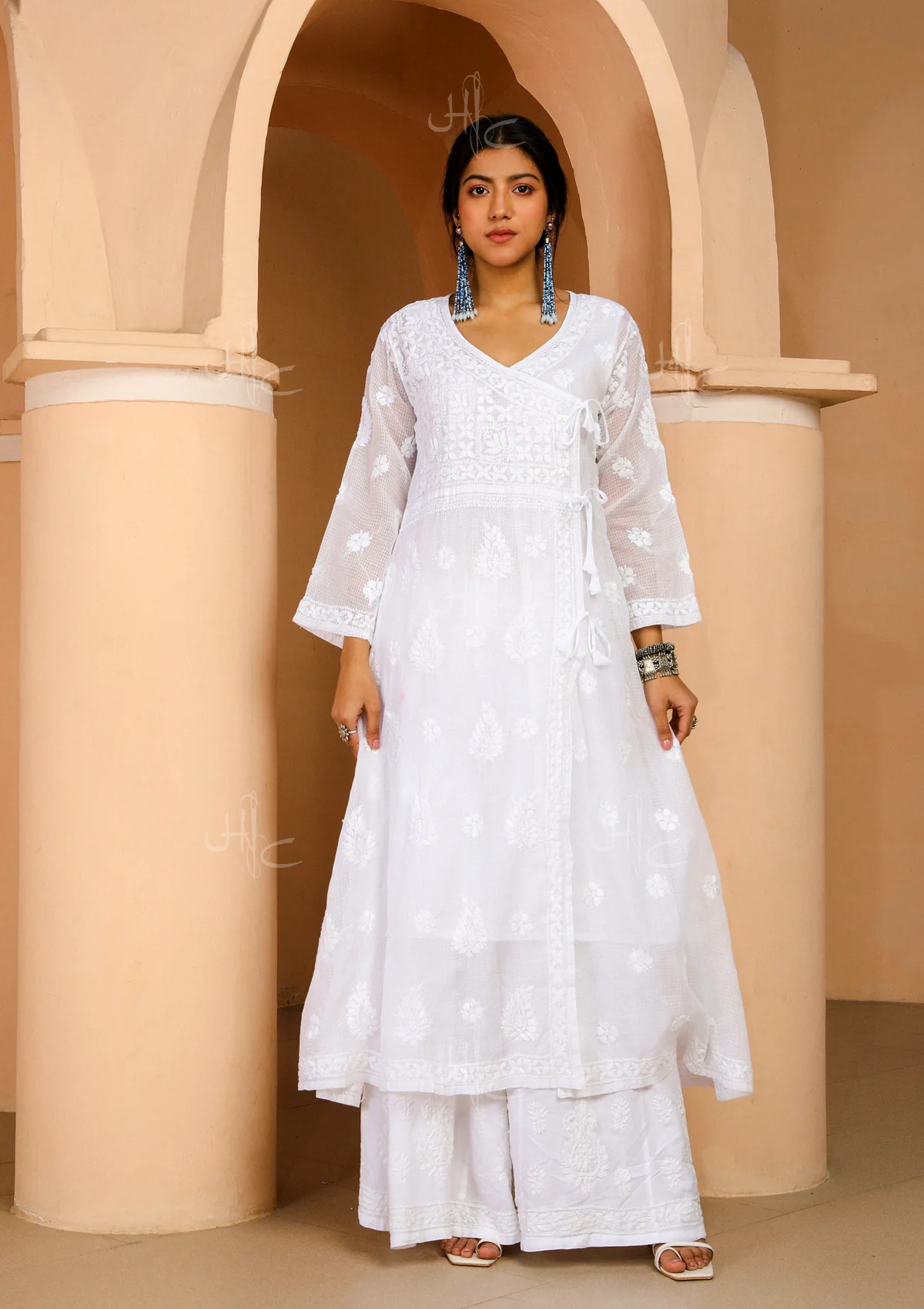 HOC Nazakat Chikankari Kota Angrakha with Inner - Image 4
