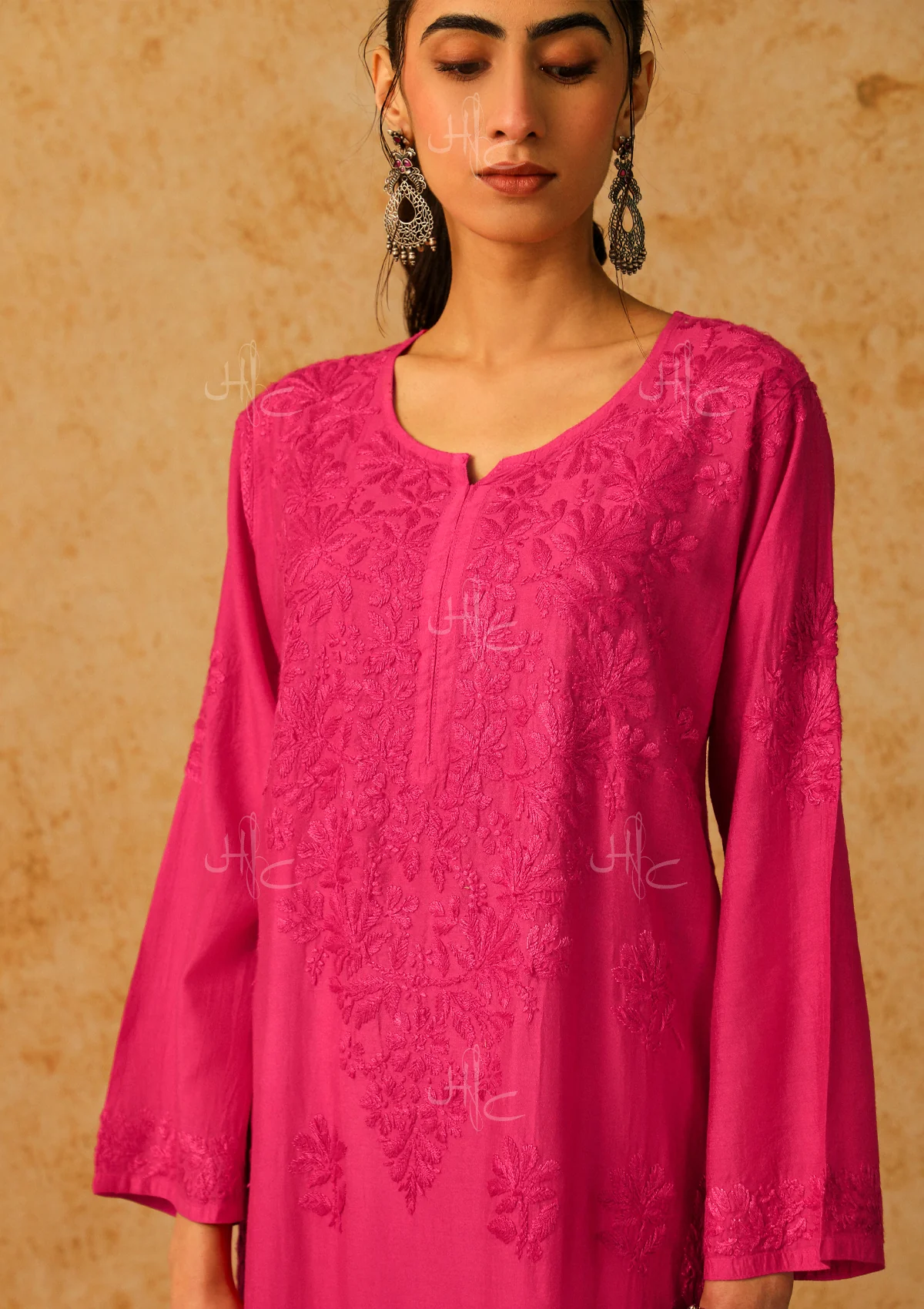 Shab Chikankari Chanderi Straight Kurta - Image 2