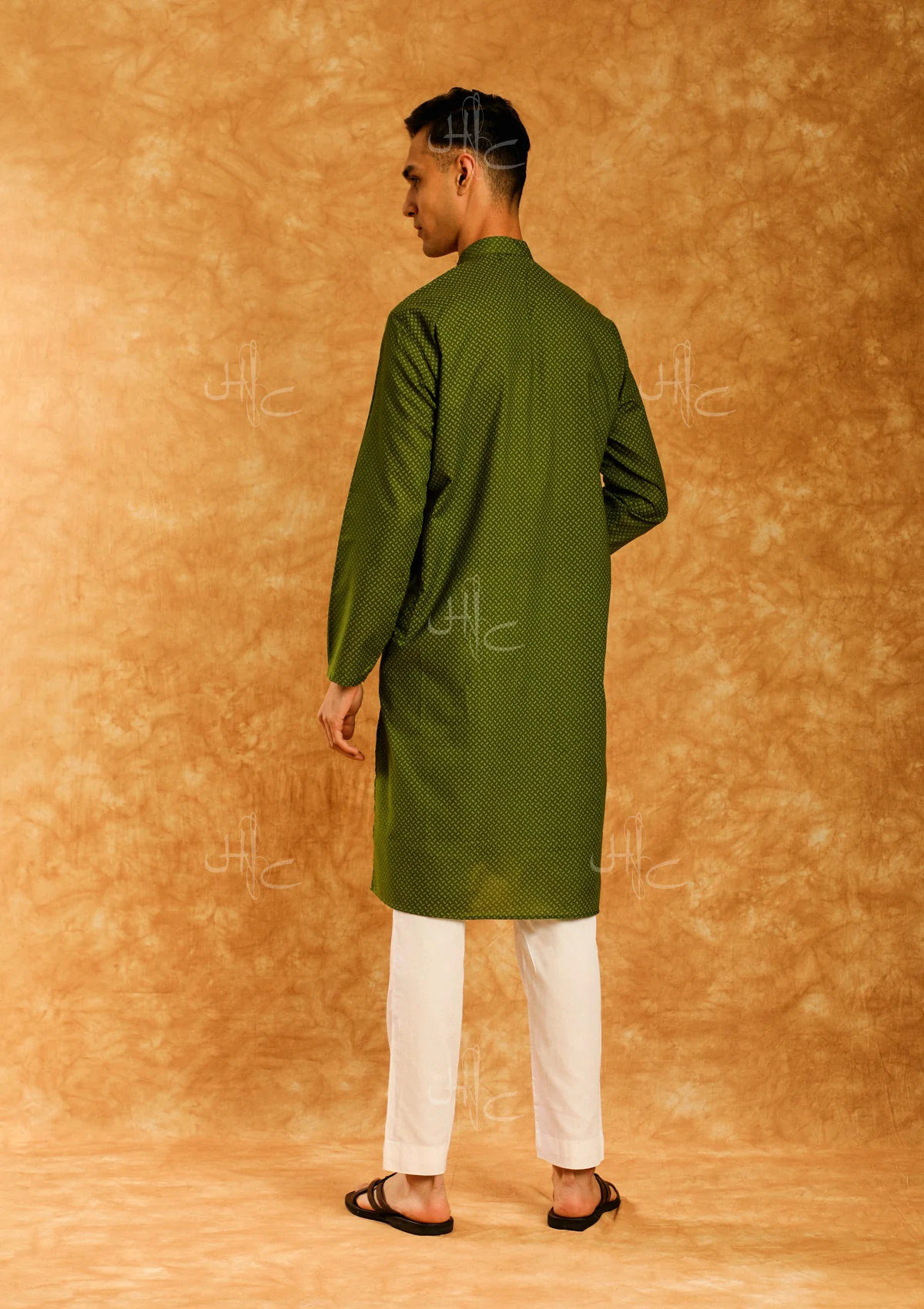 HOC Wasiq Embroidered Rayon Straight Men's Kurta - Image 4